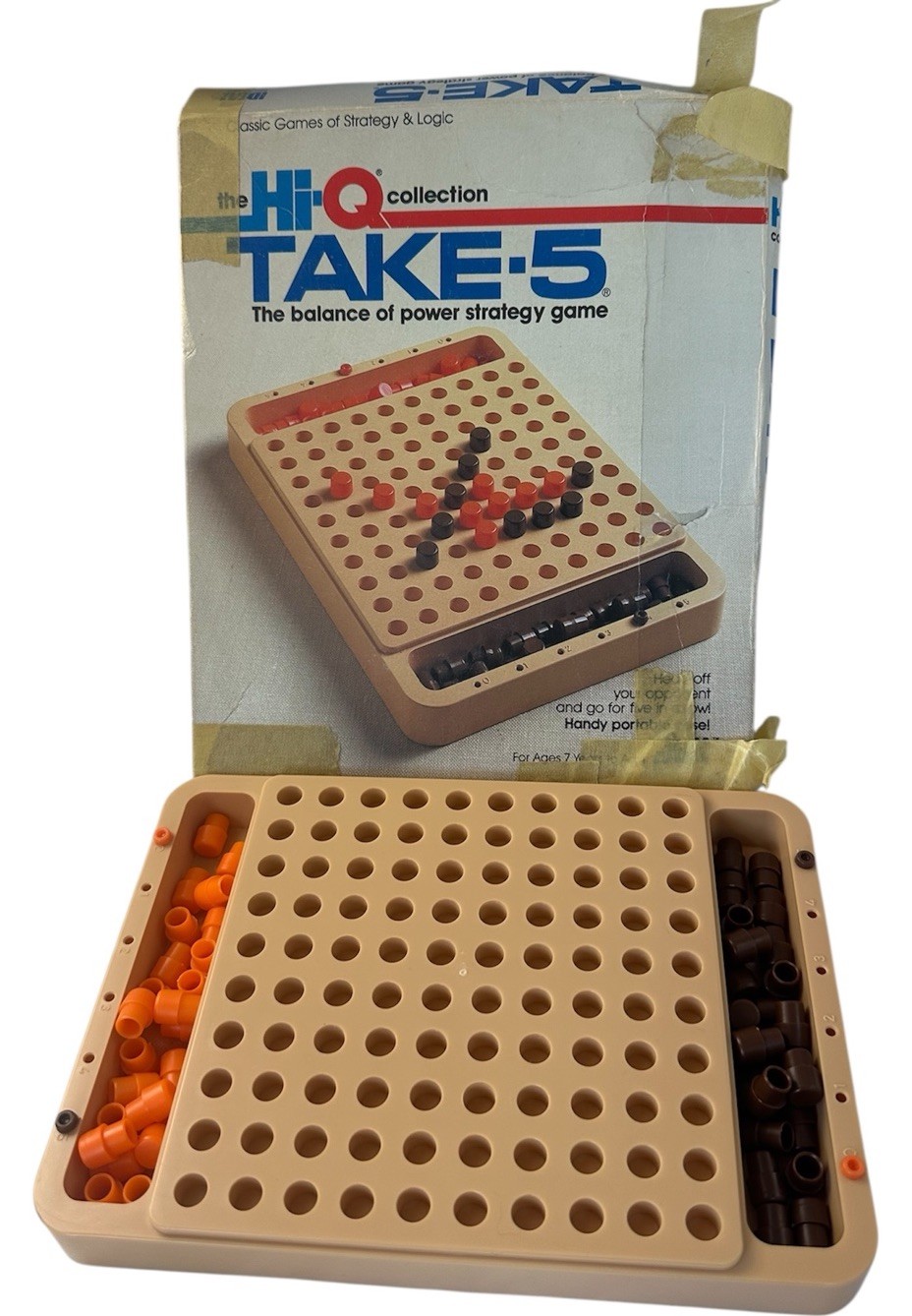 Ideal The Hi-Q Collection Take-5 Strategy Game Vintage Missing 1 Peg