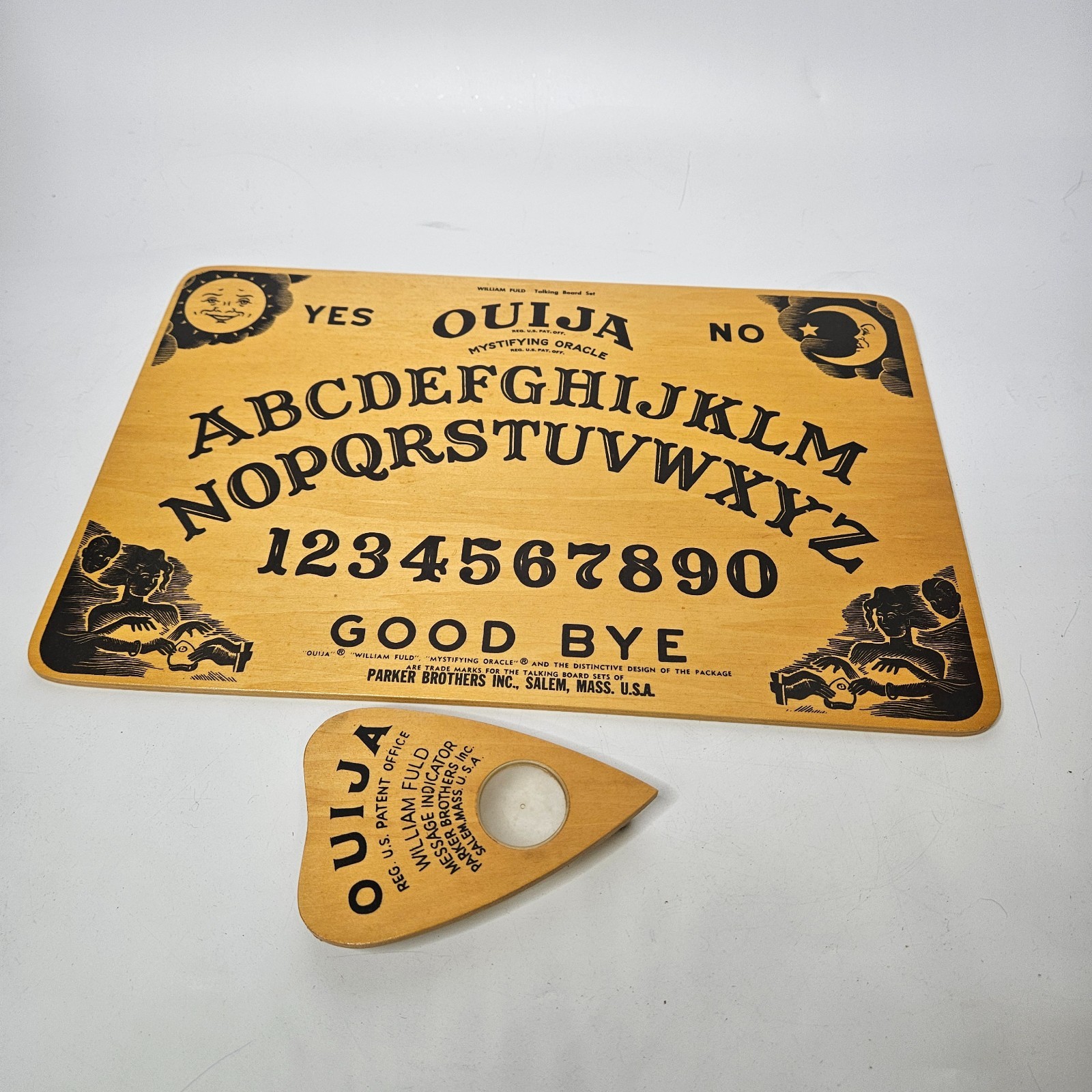 1967 Ouija Board Parker Brothers No.602 William Fuld Wooden Deluxe Edition Rare