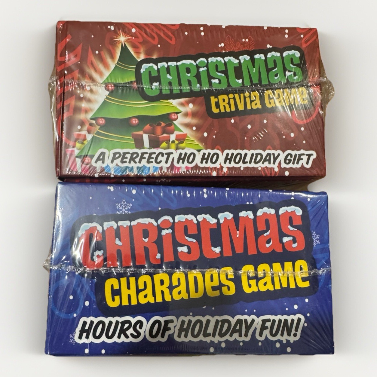 NEW set of 2 Christmas Charades & Trivia Games – Holiday Party Game Fun