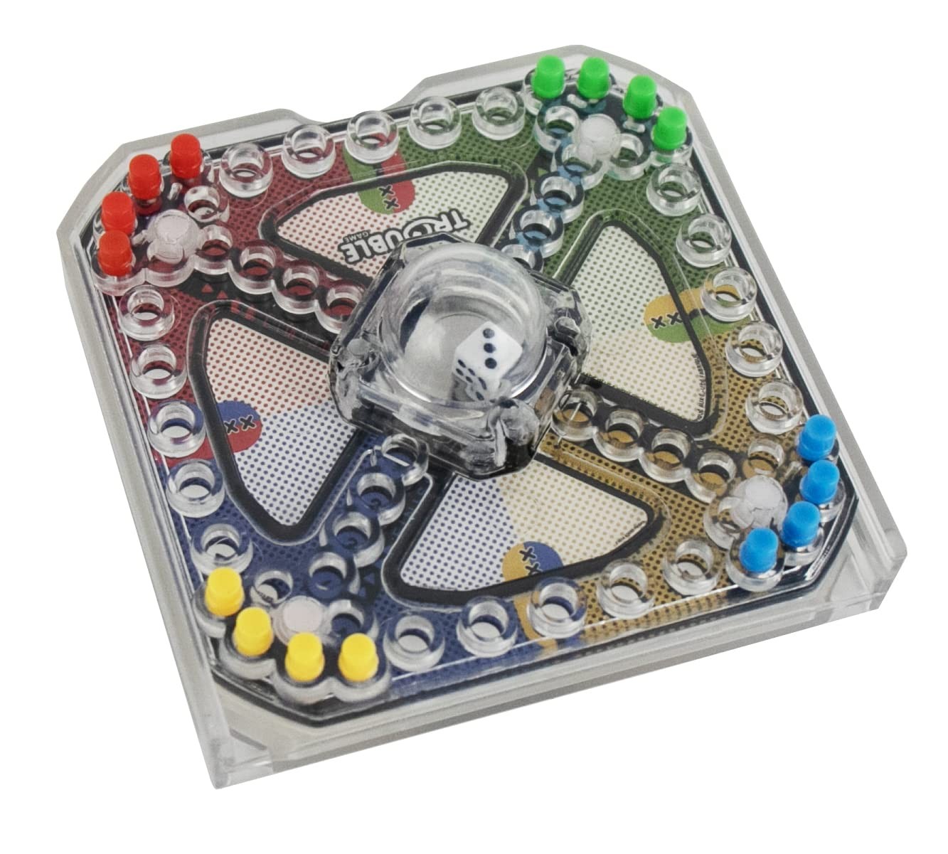World’s Smallest Trouble Game Miniature Multicolor Tabletop Family Fun 2.5 Inch