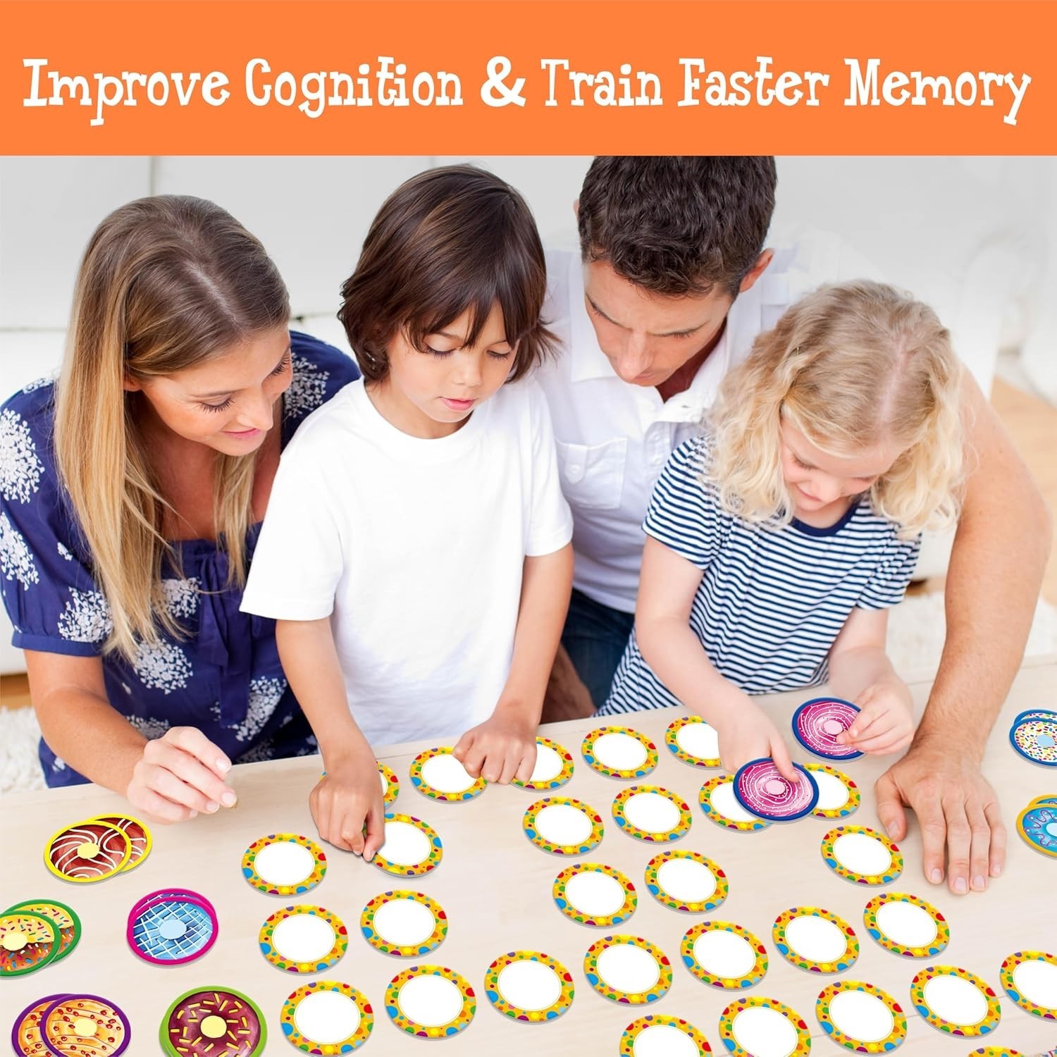 Interactive 52-Card Donut Matching Game for Ages 4-6, Perfect Group Activity