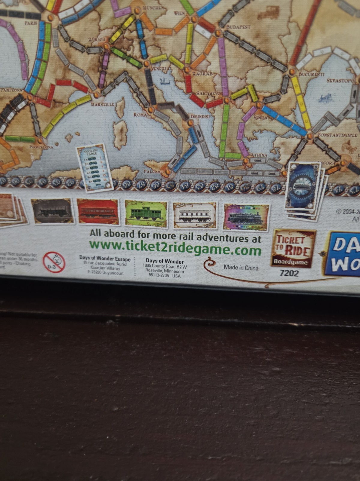 2012 Days of Wonder Ticket to Ride – Europe Board Game Pre-owned Complete