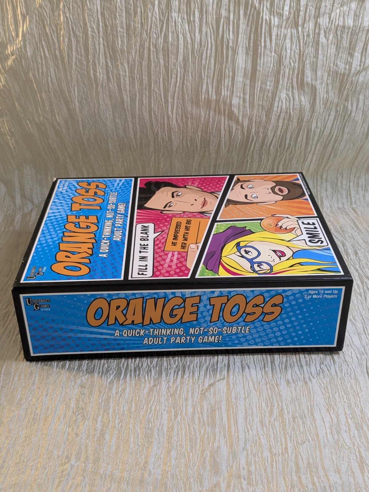 Orange Toss An Adult Party Game by University Games 2016 Timed Card Game 18+