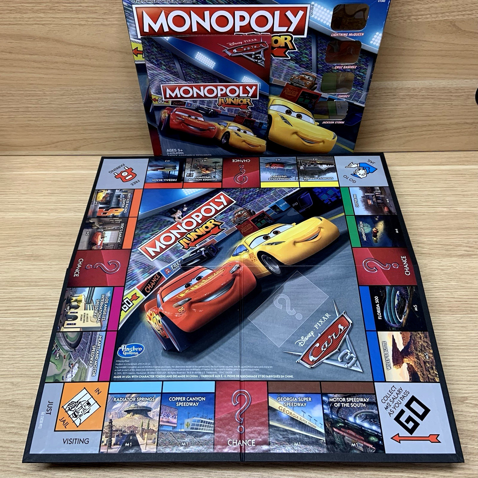 Monopoly Junior Disney Pixar Cars 3 Edition Board Game Hasbro Kids Ages 5+