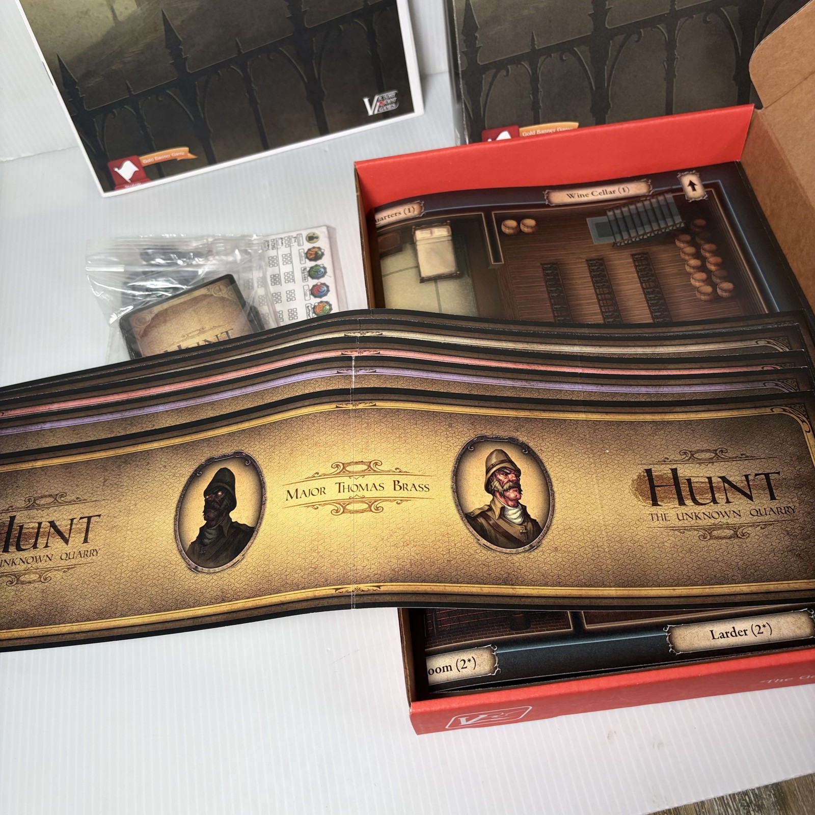 Hunt The Unknown Quarry Board Game Victory Point Games Deduction Combat Mystery