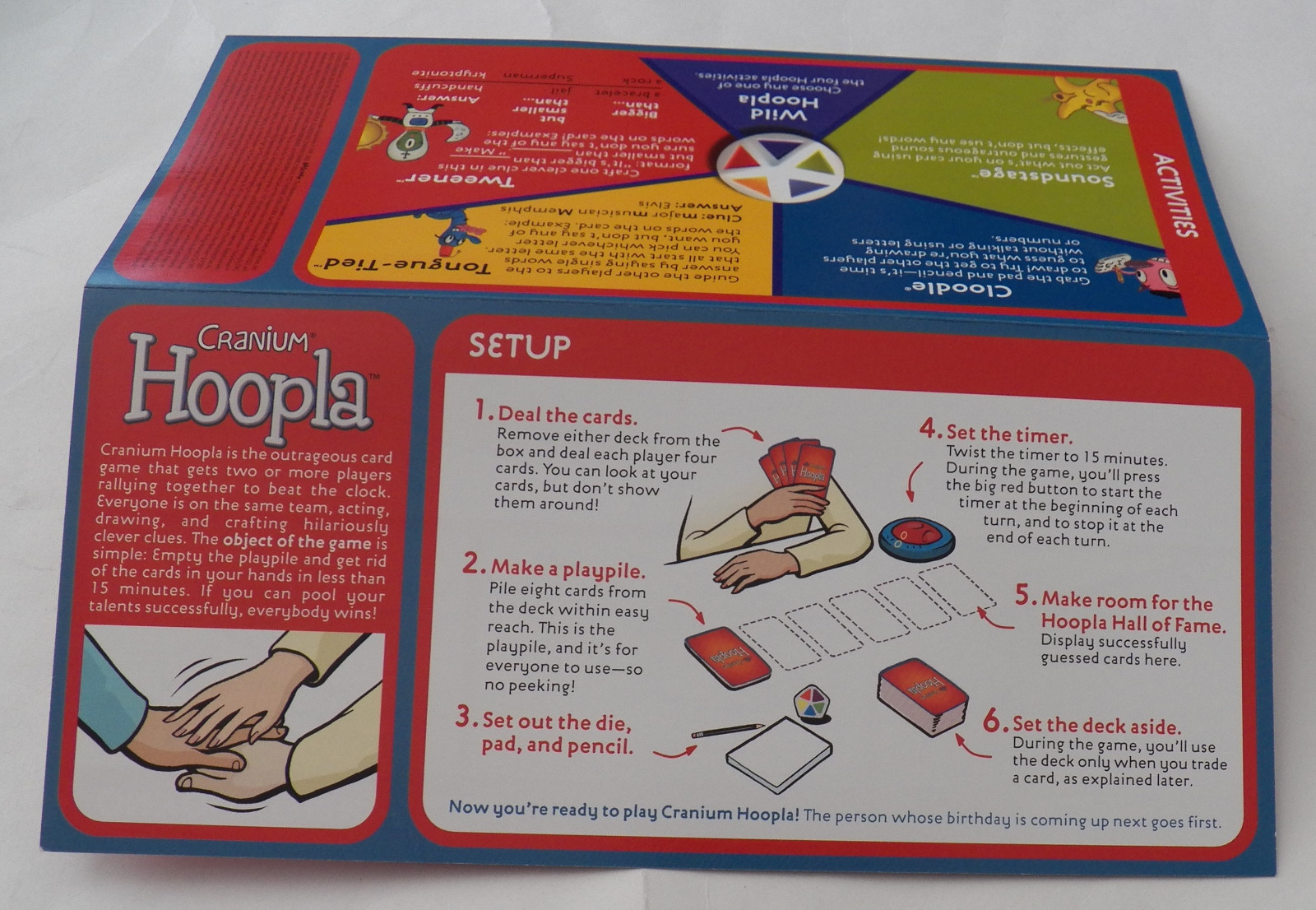 Hoopla Cranium Adult/Teen Board Game COMPLETE Where Every Second Counts
