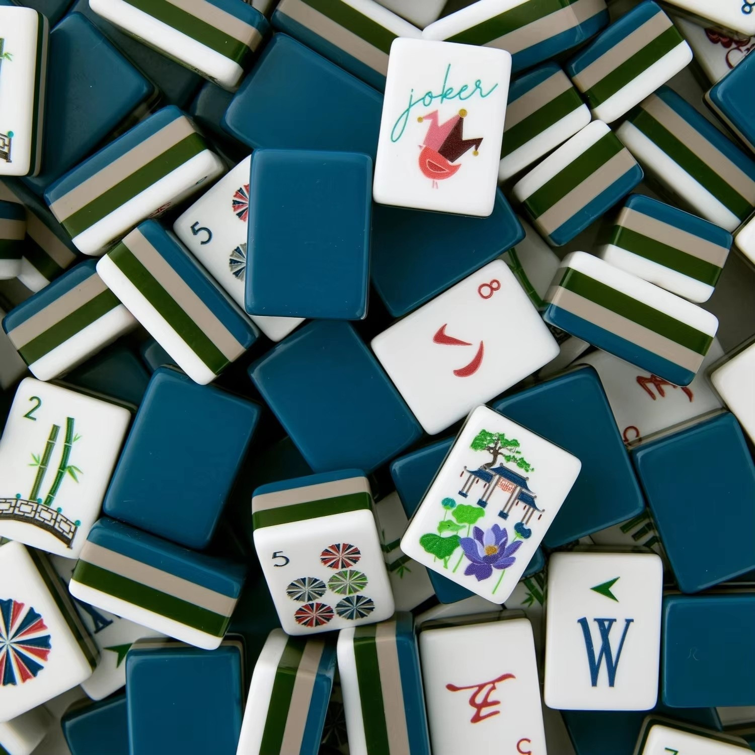American Mahjong Game Set, 160 tiles deep blue Mah Jong Tiles Fast ship#family