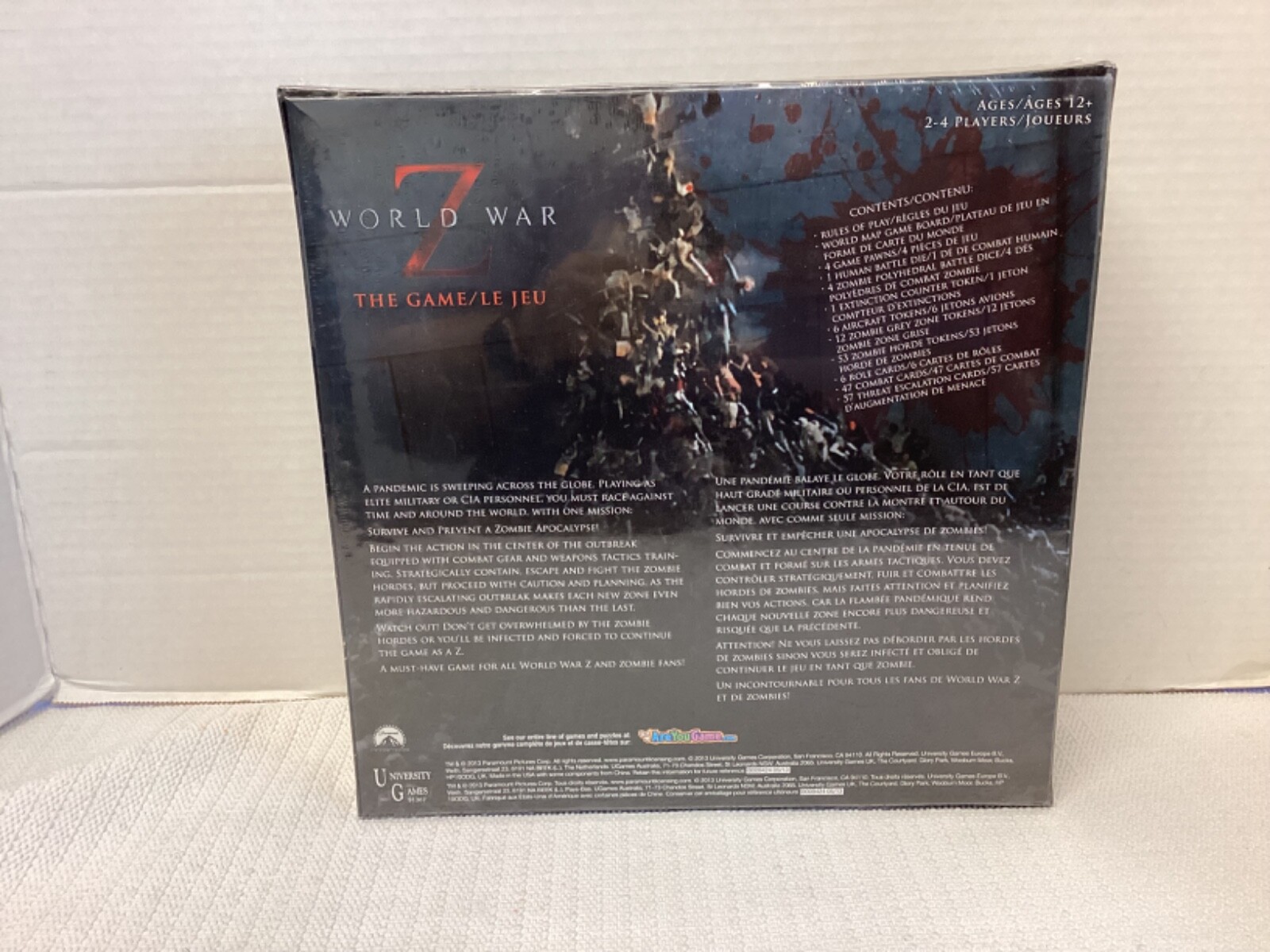 NEBW SEALED World War Z Board Game University Games 2-4 Players Ages 12 Up
