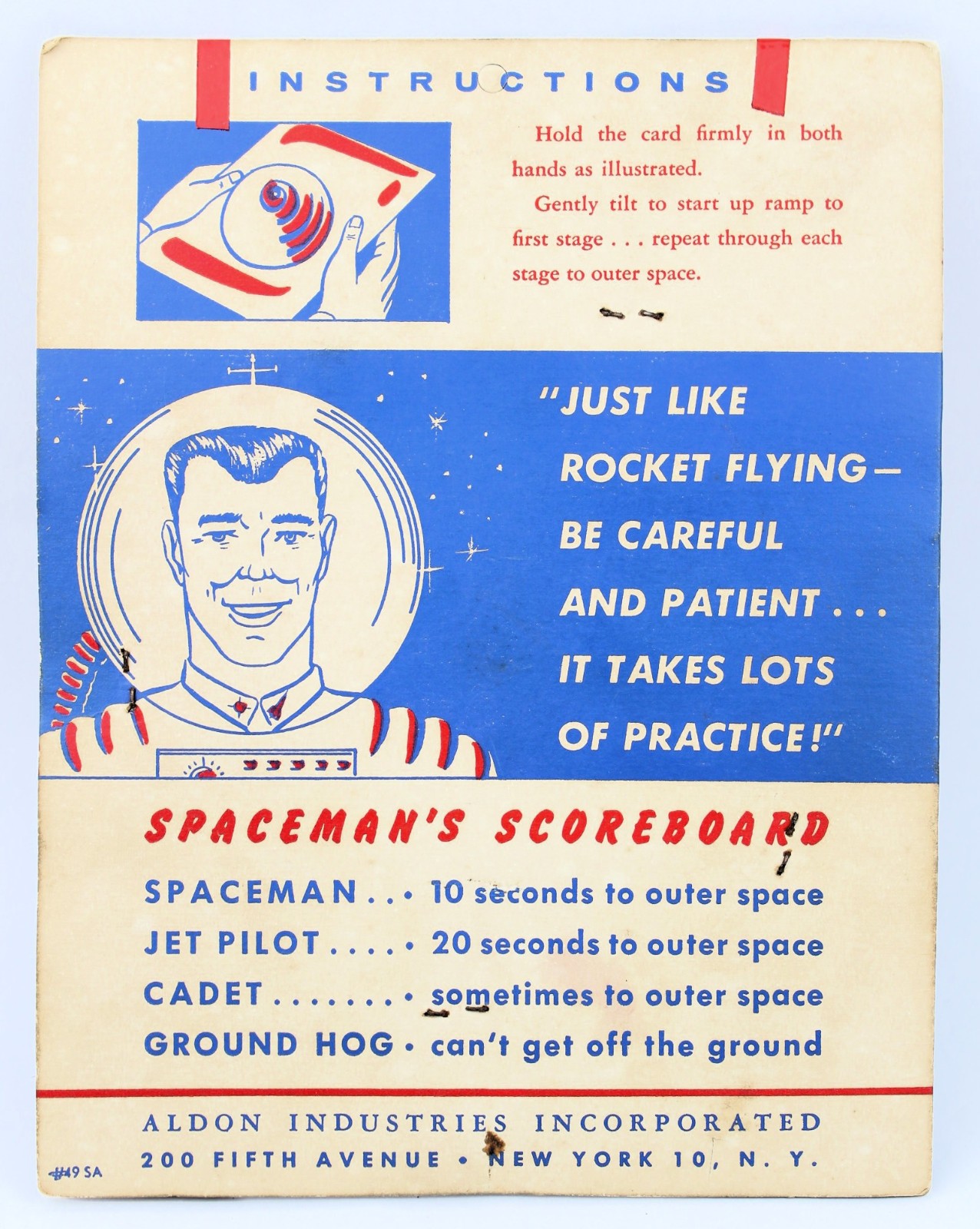 VINTAGE SPACE SATELLITE DEXTERITY GAME BY ALDON INDUSTRIES