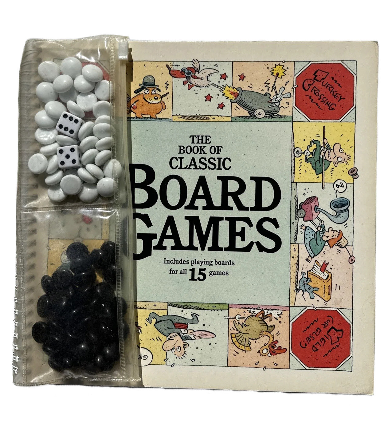 15 Games In A Book Backgammon Checkers Go Set Dice Glass Markers Multi Player