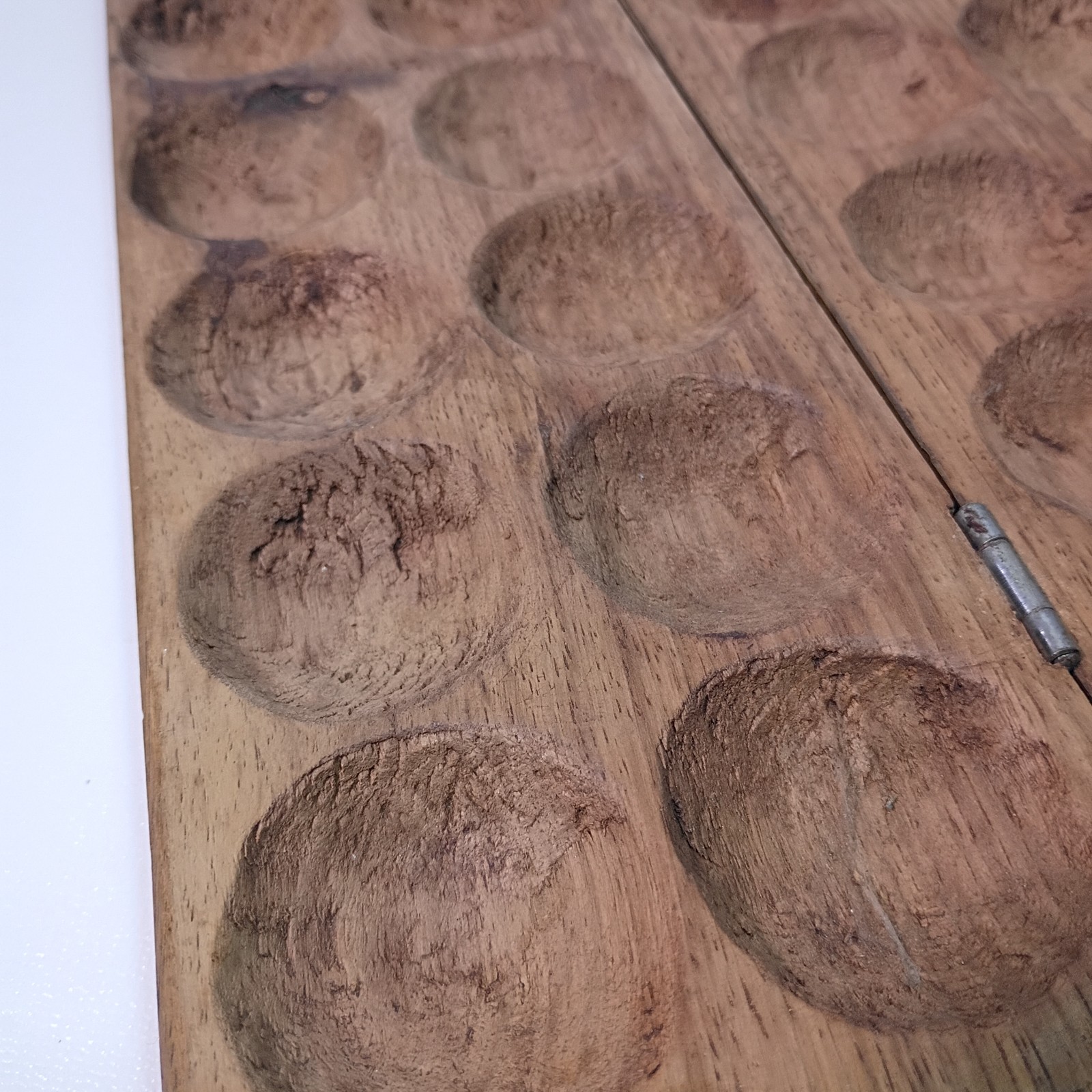 Hand Carved Wooden Mancala Board Game Handcrafted Animal Carving Design Vintage