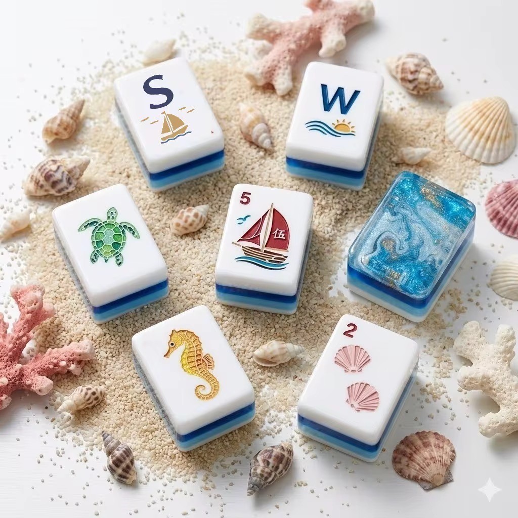 NEW Luxury Ocean Mermaid Mahjong Set 160 Acrylic Tiles Carry Bag Dice Premium