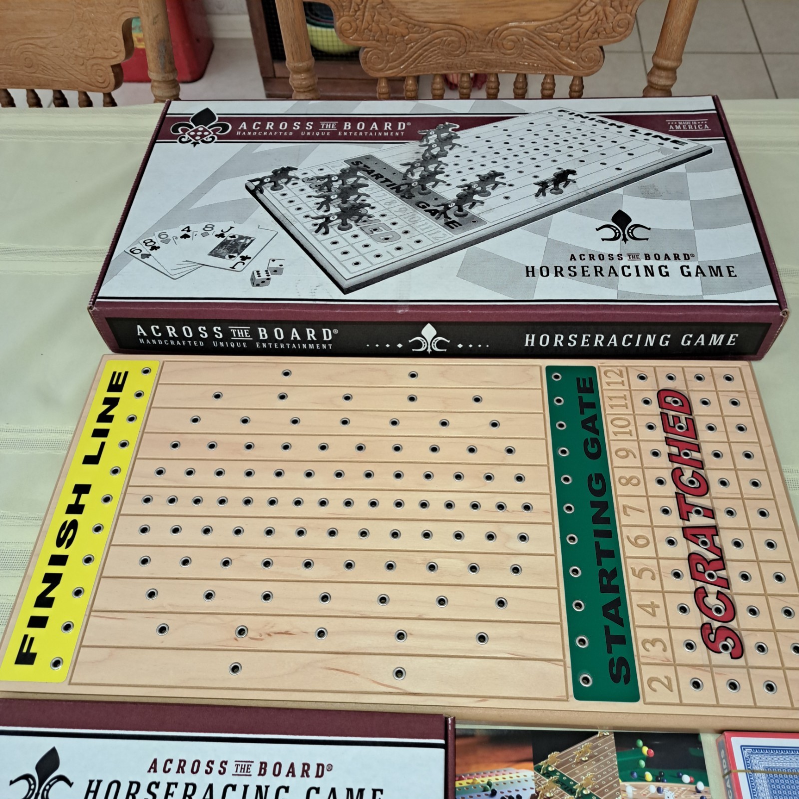 Across The Board Horse Racing Horseracing Game Handcrafted Wood Board, 2007, NIB