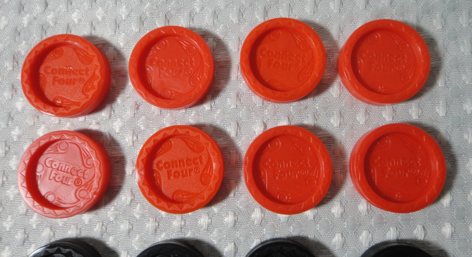 Connect 4 Four Replacement Pieces Checkers Lot 16 Red & Black Modern Type
