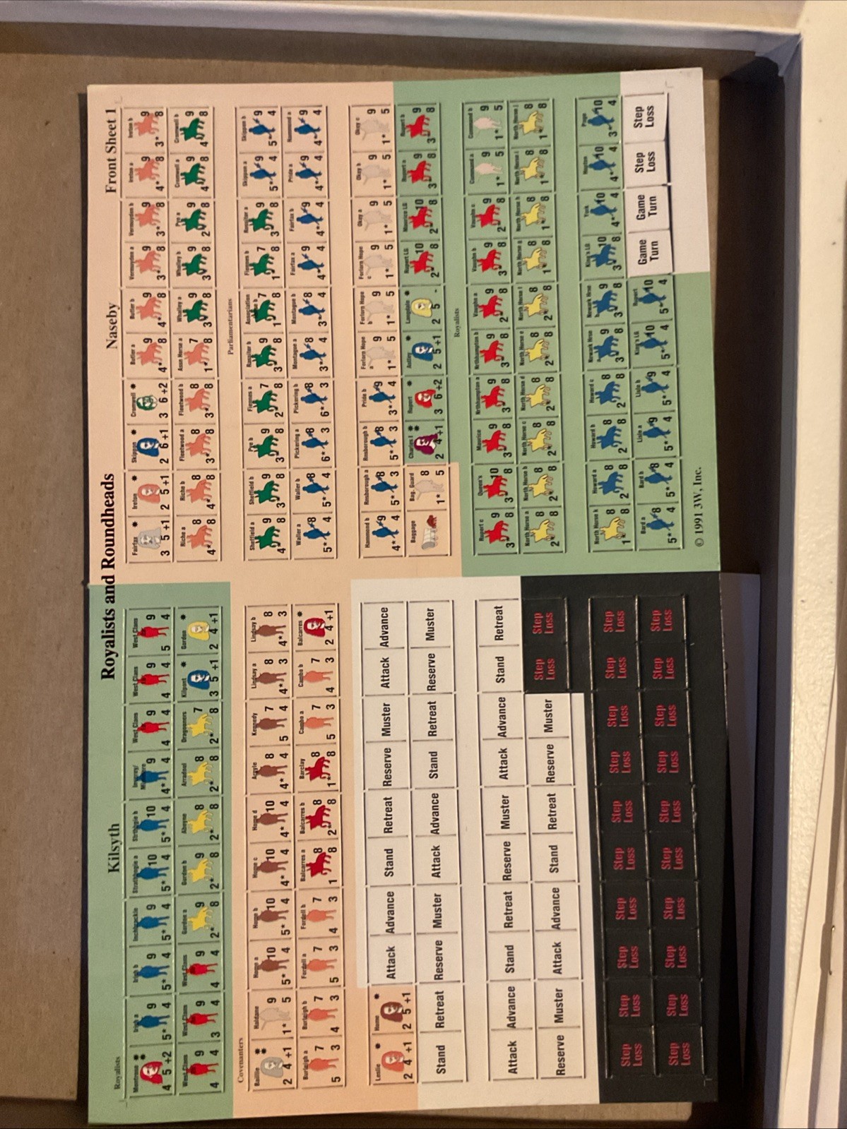3W wargame Royalist & Roundheads Box Game Unpunched
