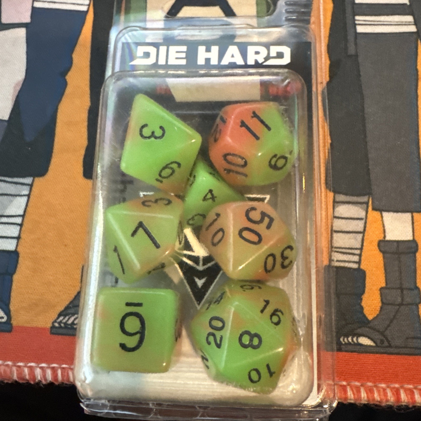 RPG Polyhedral Set (poison Ivy ) – Die Hard Dice 7 Dice Glows In The Dark