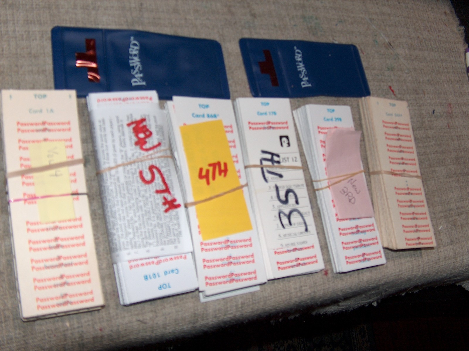 Password Lovers – Password Game 7 partial sets of cards