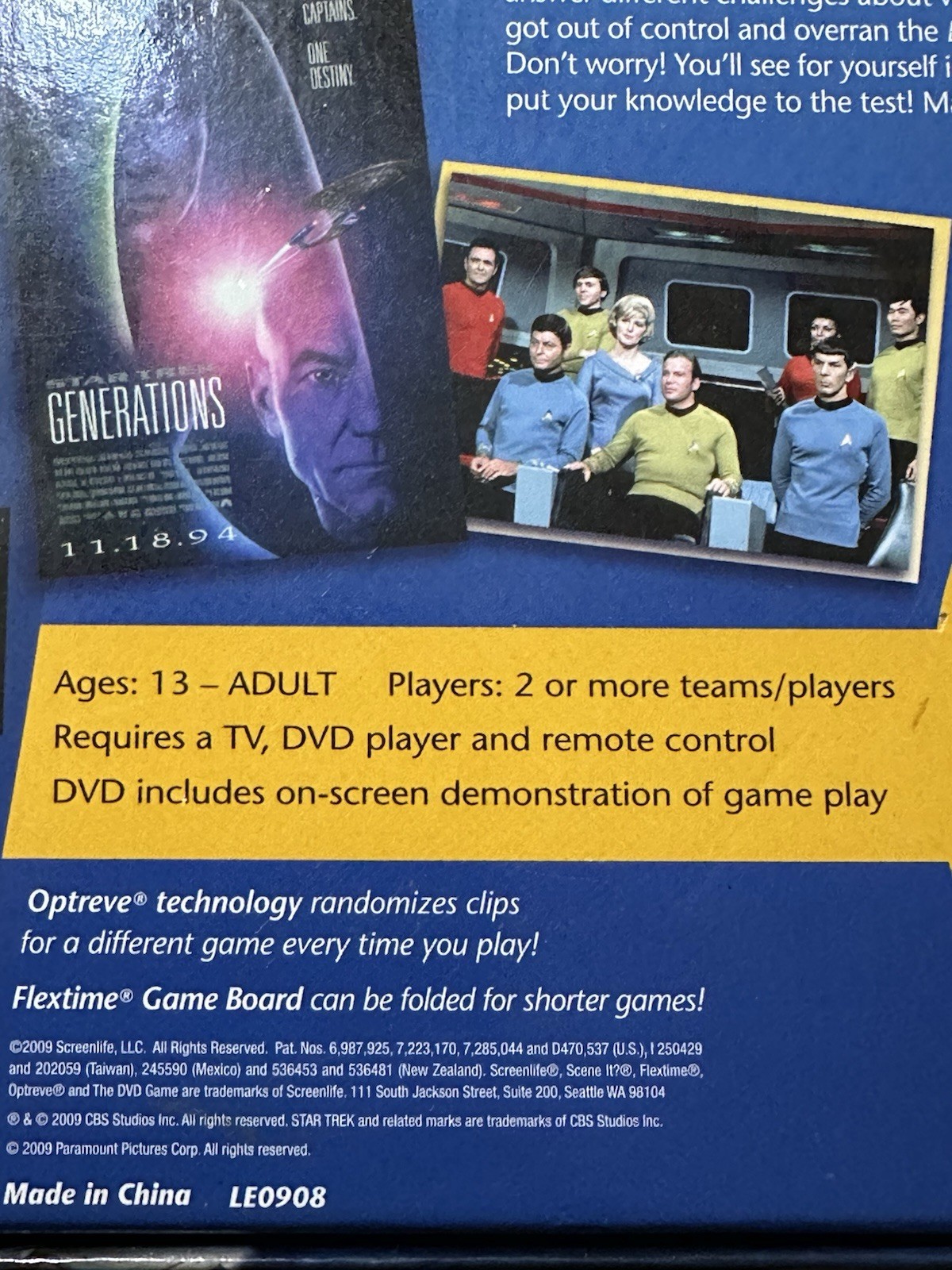 Star Trek Scene It DVD Game Complete Open Box Screenlife 2002 Collectors