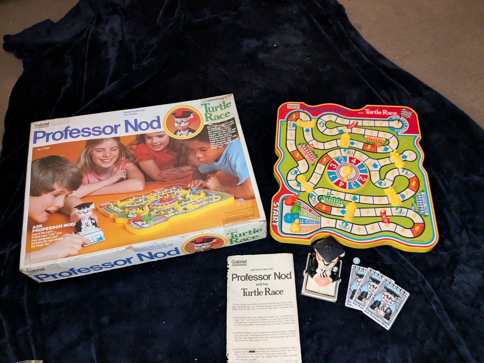 Vtg 1977 Gabriel Professor Nod & His Turtle Race Board Game Complete