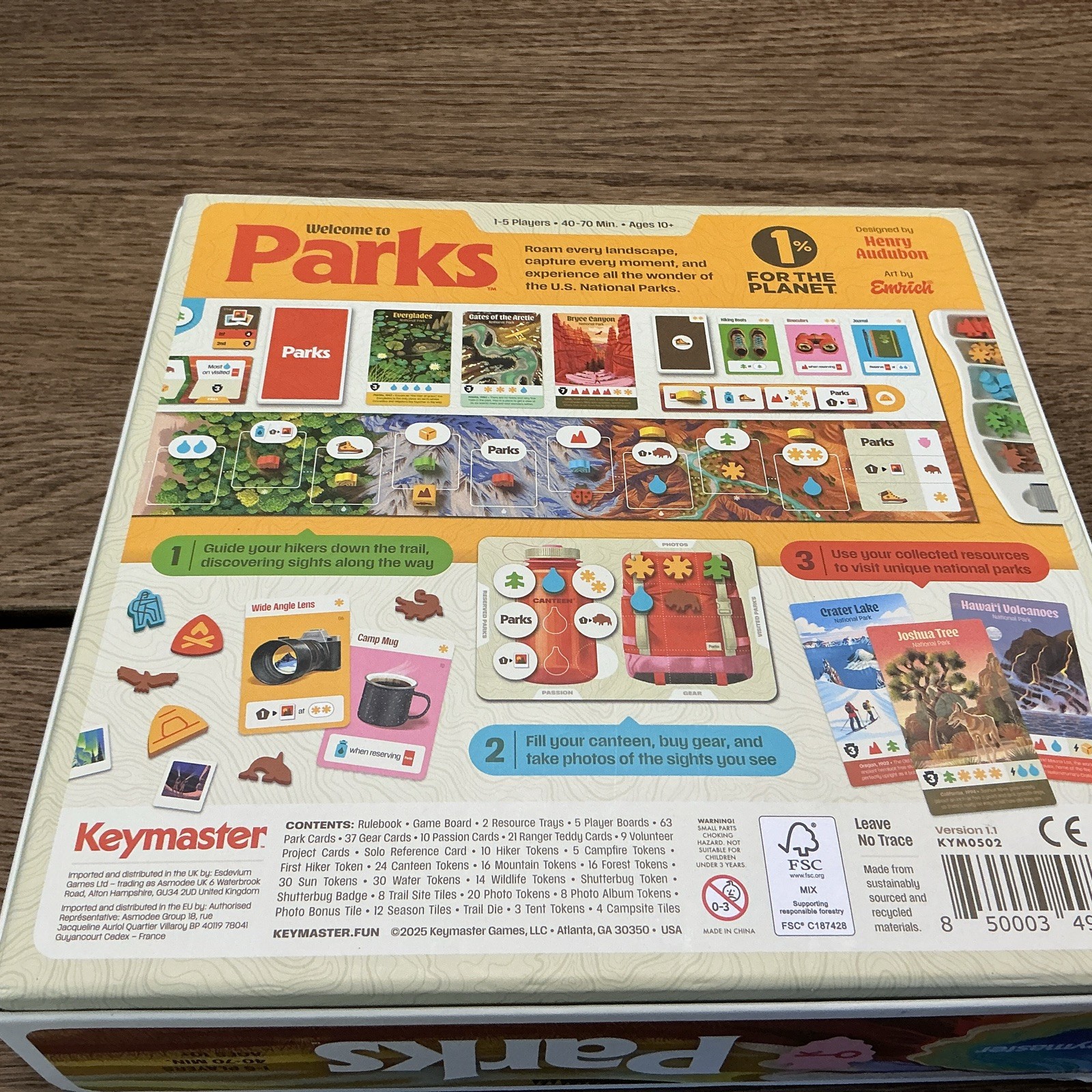 Keymaster Games: Parks Version 1.1 – Board Game – New Open Box