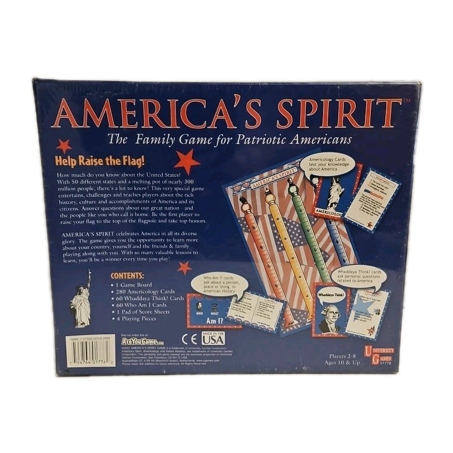 America’s Spirit The Family Game For Patriotic Americans 2001 University Games