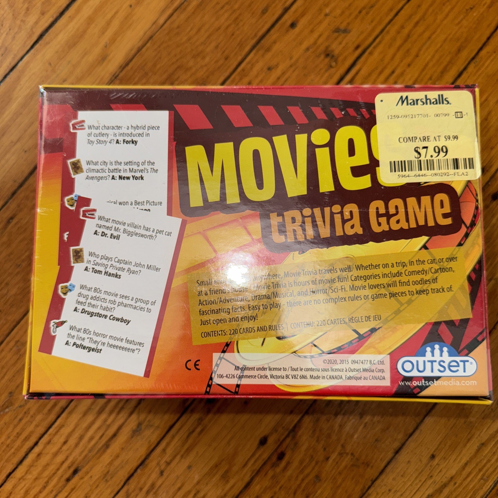 Movies Trivia Game by Outset – New Sealed – 12+