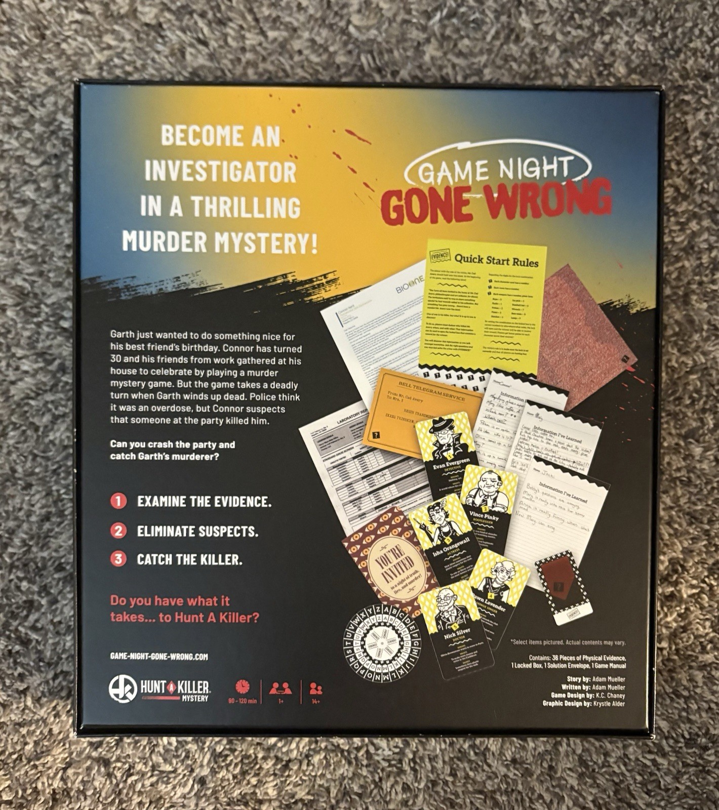 Hunt A Killer Game Night Gone Wrong Board Game