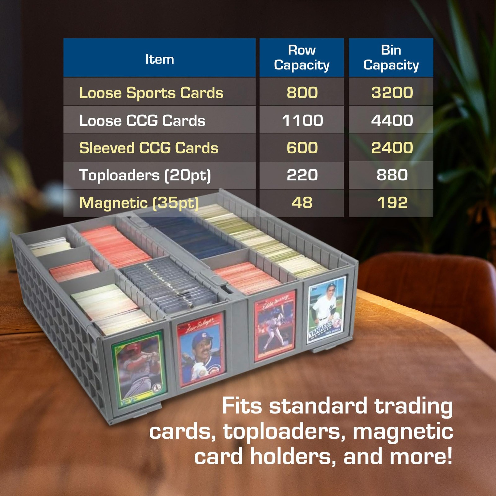 Card Storage Bin 2 Pack Gray Holds 3200 Cards Each BCW 1-CCB-3200 Collectible