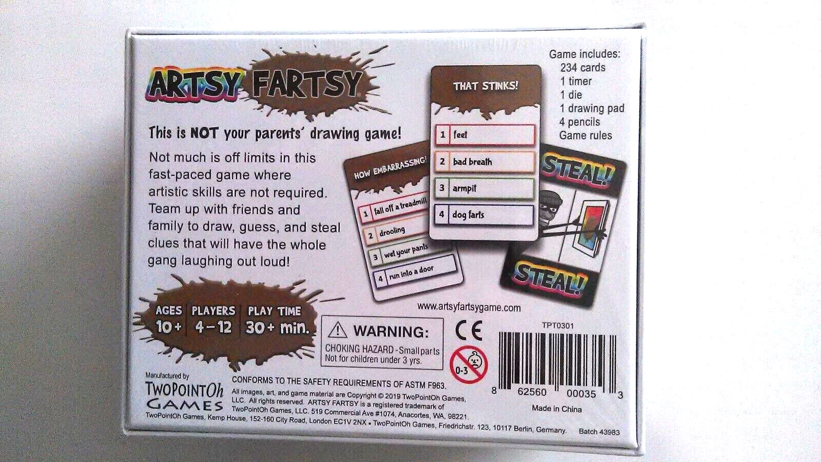 Artsy Fartsy – TwoPointOh Drawing Family Game – Brand New & Sealed