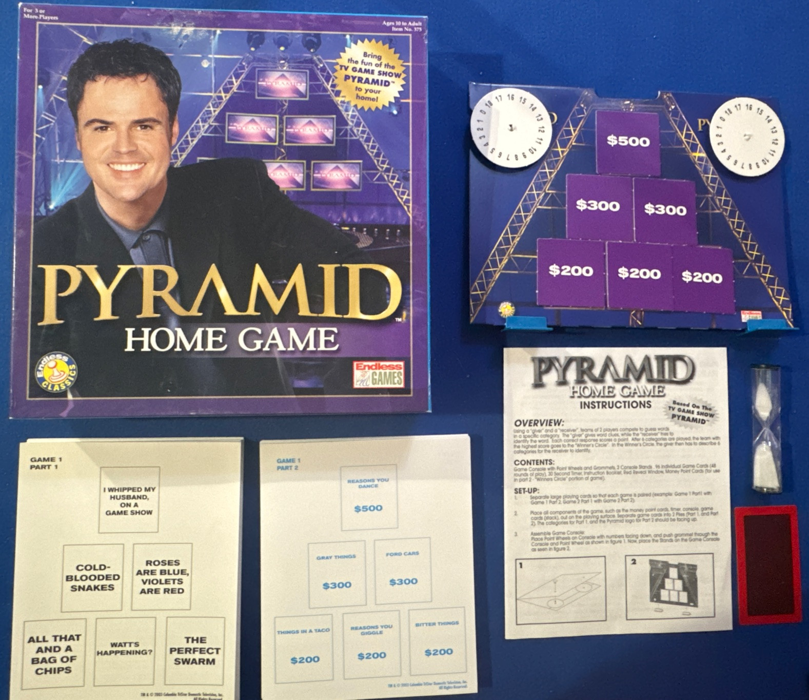Vtg Donny Osmond PYRAMID Home Game Endless Games Endless Classics 10 to Adult