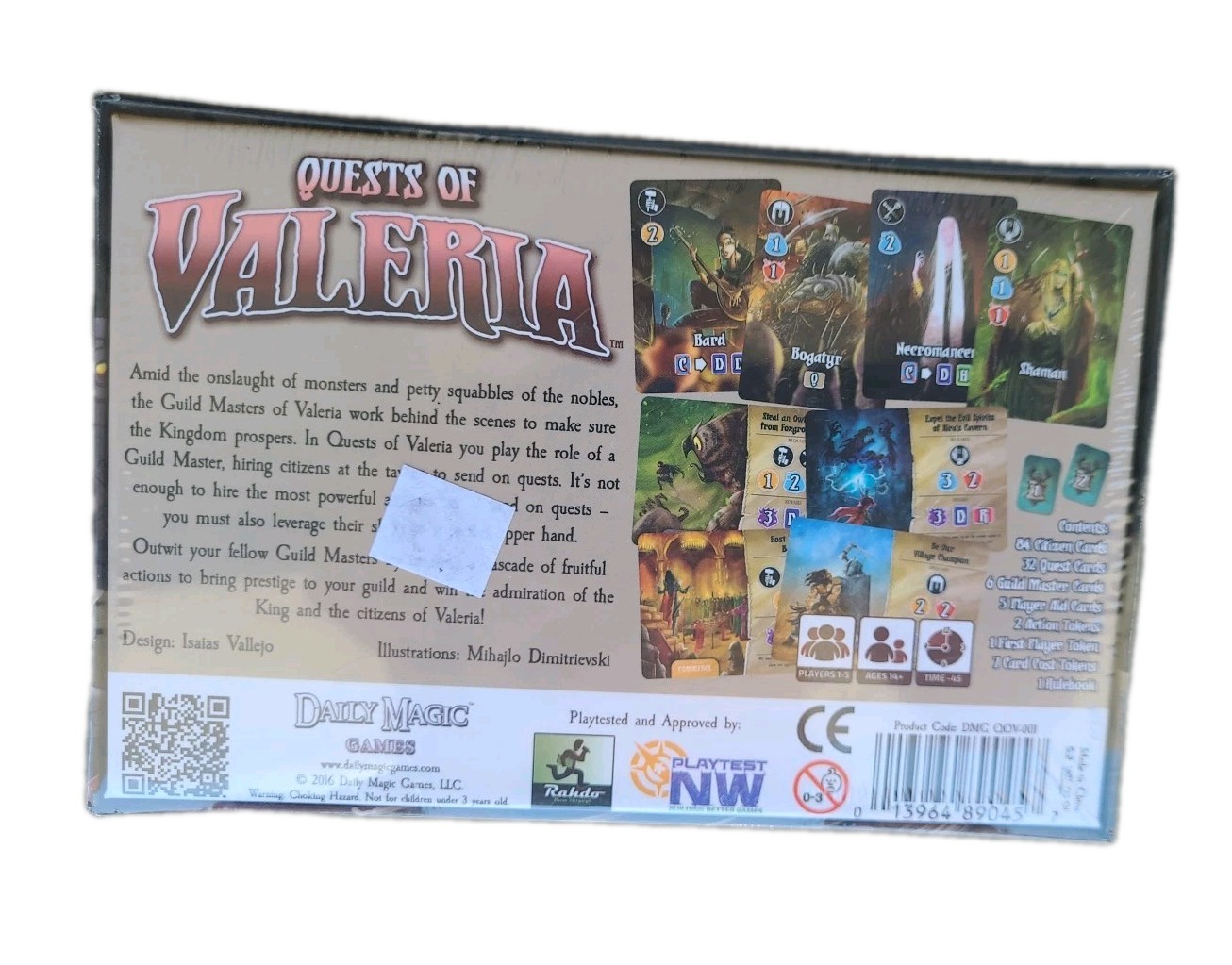 NEW Quests of Valeria Kickstarter Edition Board Card Game 2016 Daily Magic Games