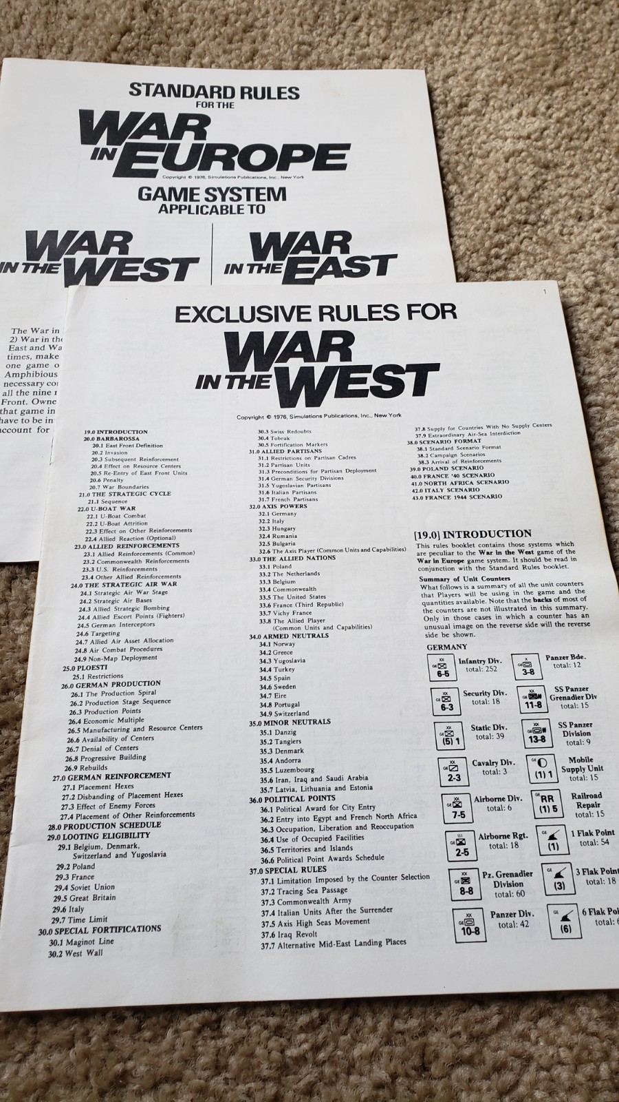 War in the West SPI VINTAGE GAME 1976 LOOK AT EVERYTHING!