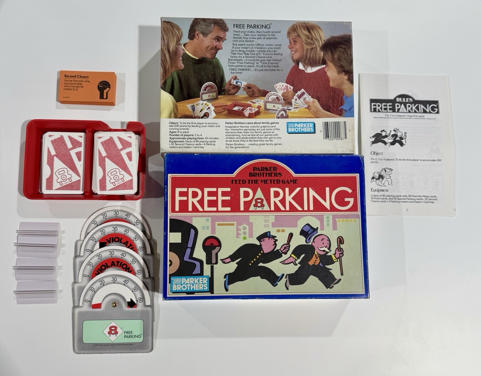 Parker Brothers Free Parking Feed the Meter Card Game Complete Vintage 1988