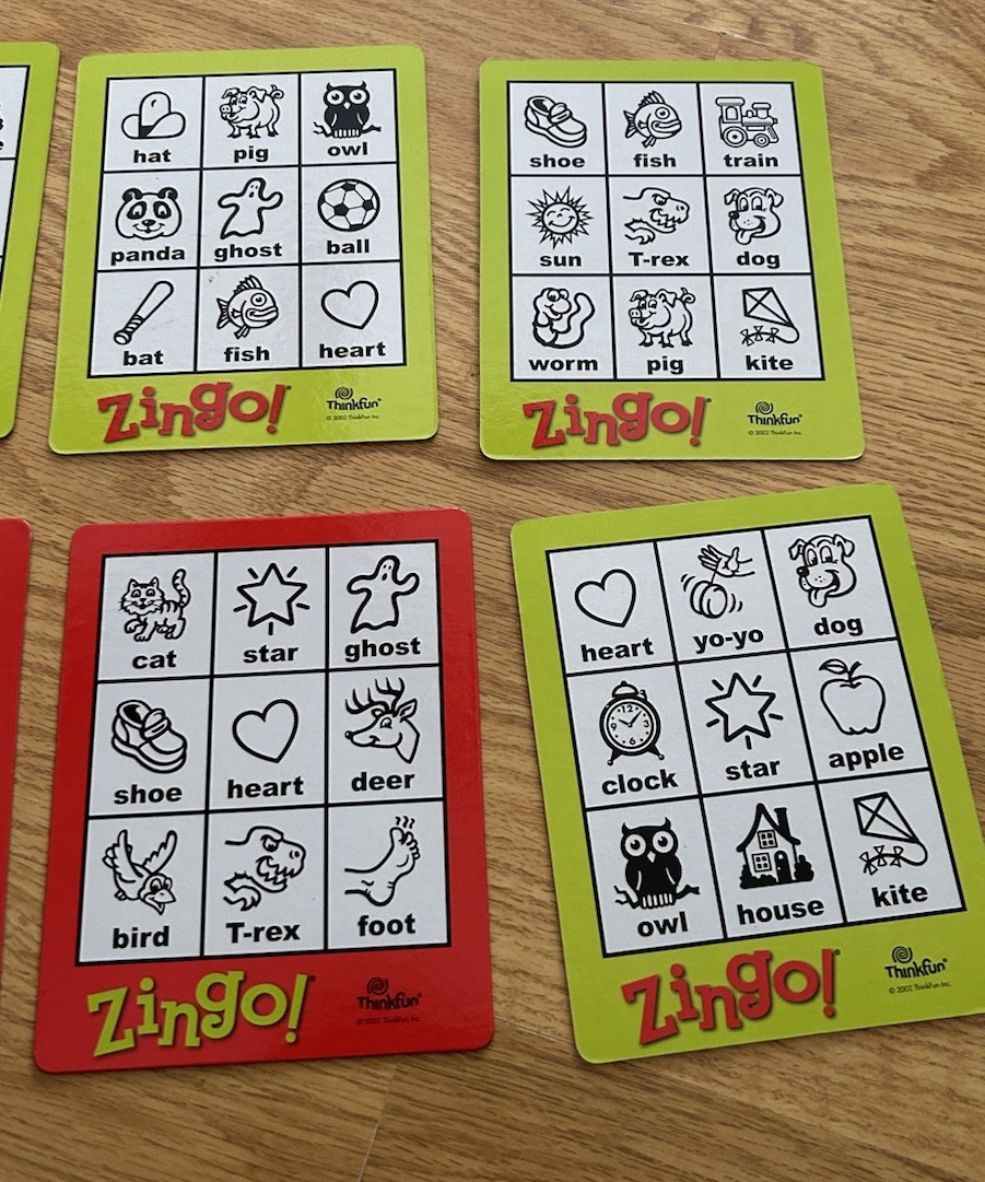 ThinkFun Zingo 1-2-3 Number Kids Game Replacement Set Of 8 Bingo Cards 2-Sided