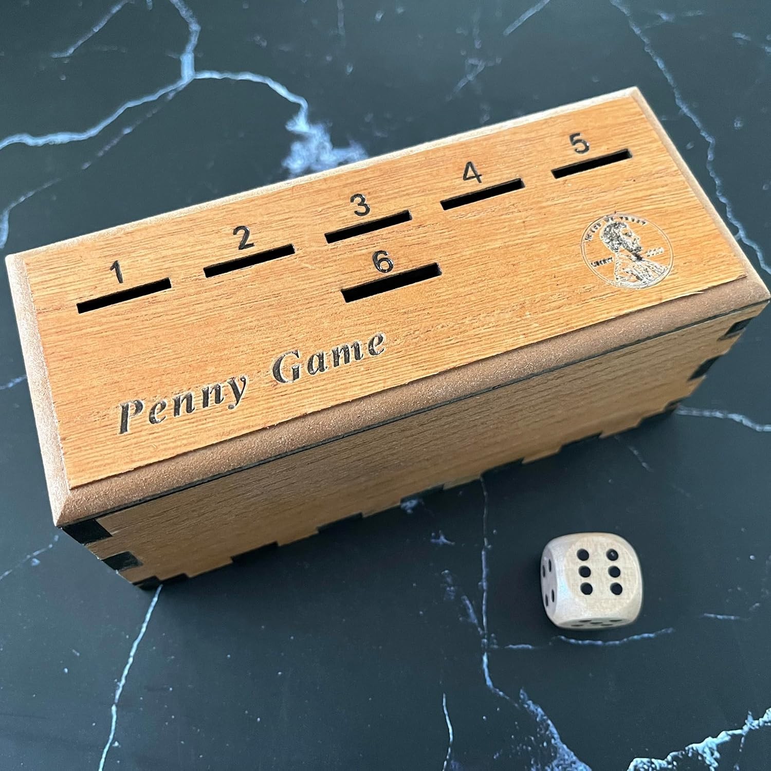 CBLKUS Penny Game, Family Fun Board Game, Drop Game Wood Box for 2-6 Players Pre
