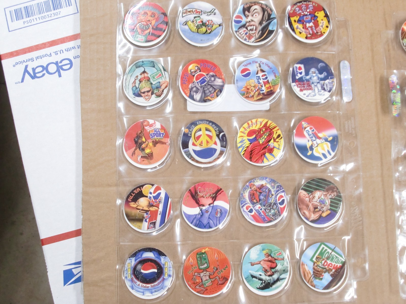 POGS/MILKCAPS PEPSI BY S.G.I. 1995 REGULAR ISSUE COMPLETE SET OF ALL 70 SHEETED