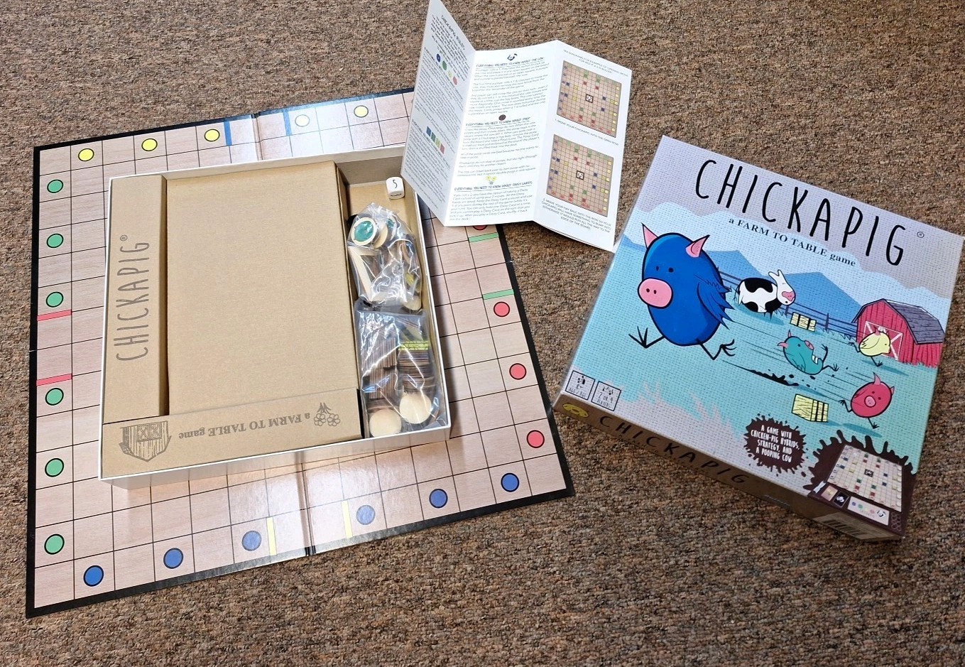 Chickapig First Edition A Farm To Table Board Game With Wood Pieces – Complete