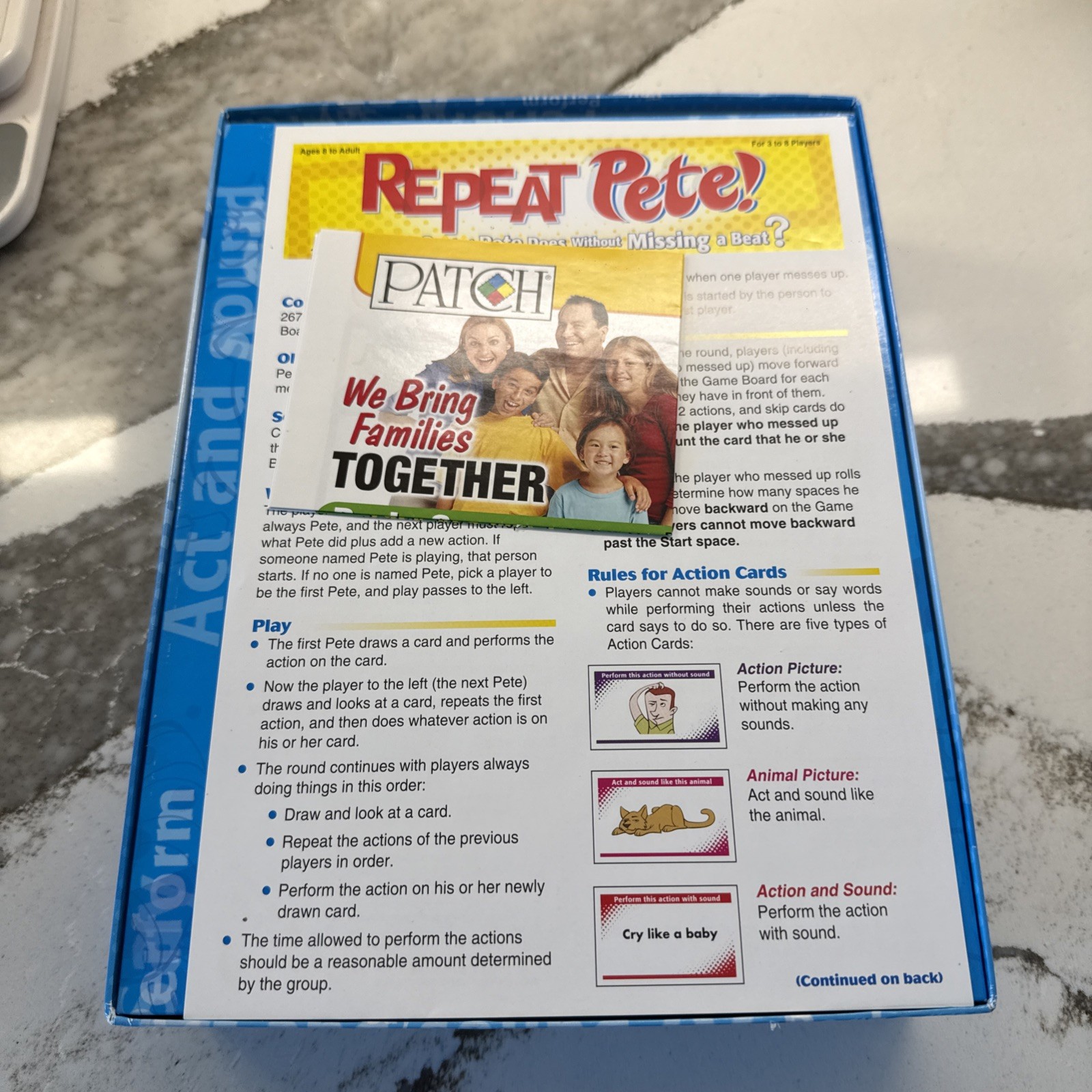 Repeat Pete ! Patch Products Interactive Family Board Game