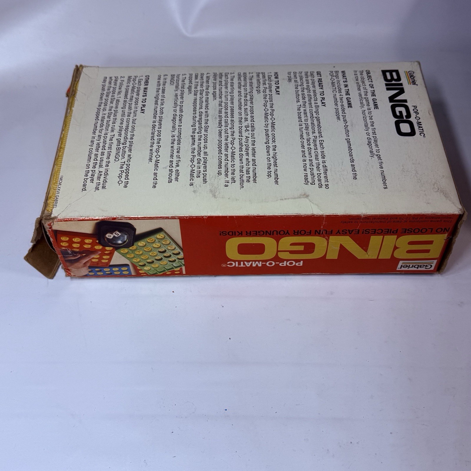 Vintage Pop-O-Matic Bingo Game Gabriel #7302 Toys 1977 Complete Popper Works!