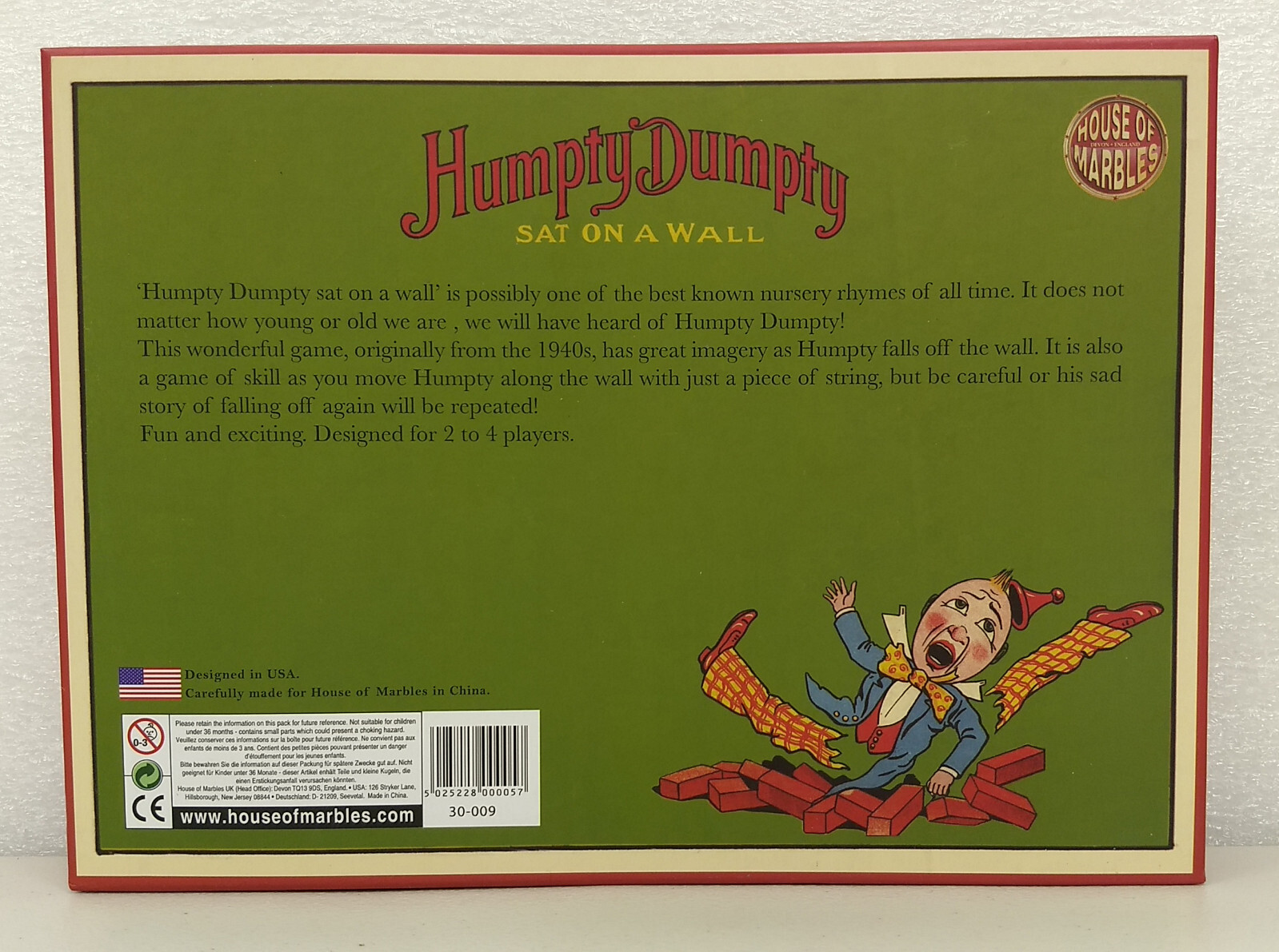 Humpty Dumpty Sat On A Wall Game ~ House of Marbles **Brand New & Sealed**