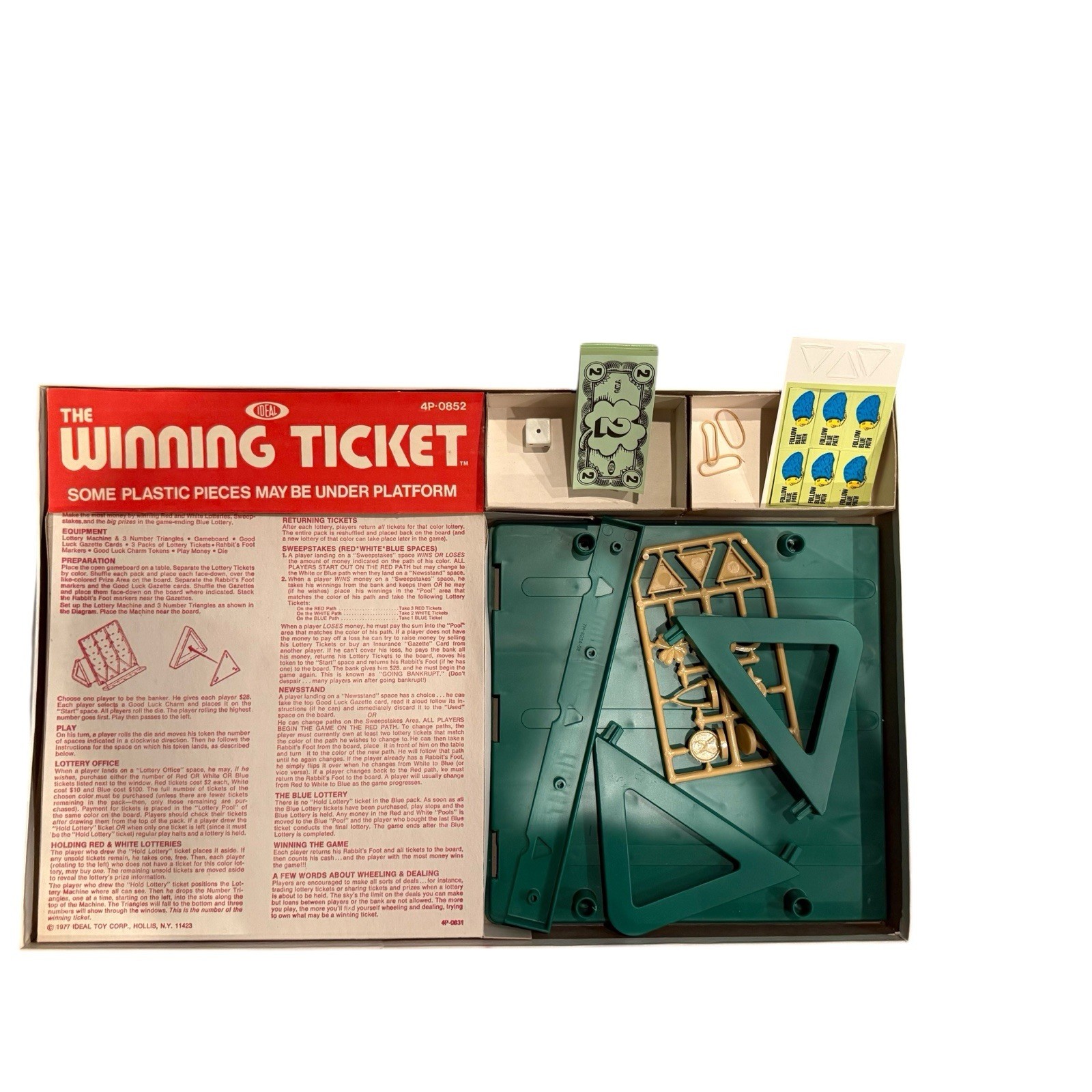 The Winning Ticket Board Game Ideal 1997 New W Flaws Vintage Read Description