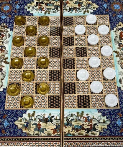 Extra Large Backgammon Set Handmade – Persian Khatam Art Wooden Board 19.6″
