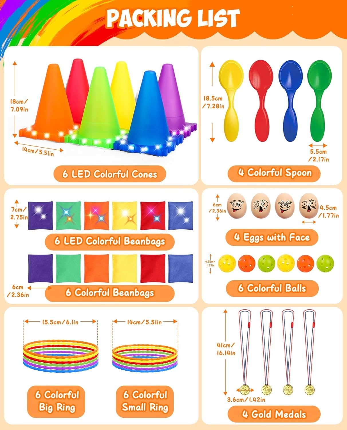 49PCS LED Carnival Games Combo Set for Kids – Perfect Outdoor Fun & Activities