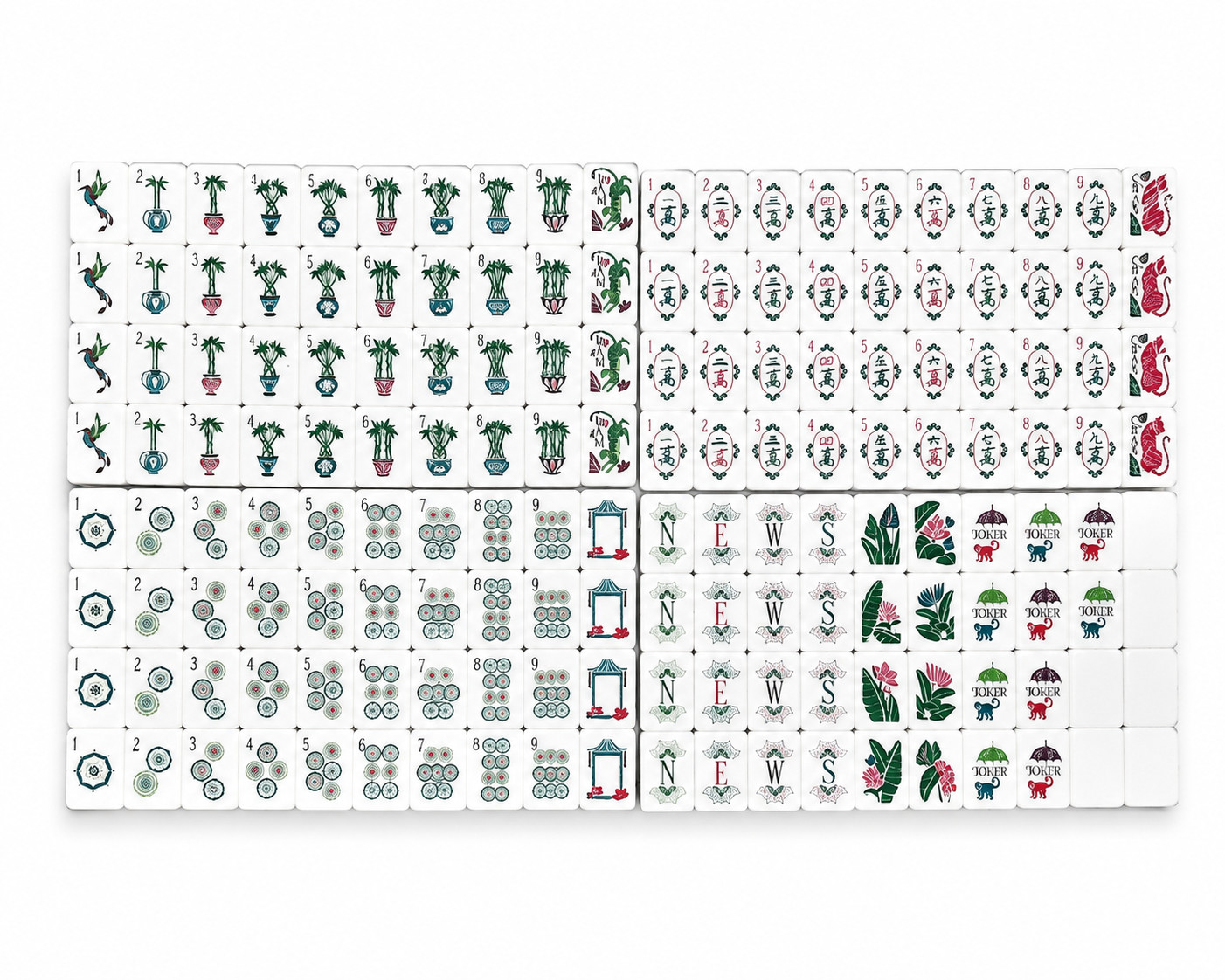 160-Piece Mahjong Set USA Standard Tiles – Full Family Game Pack