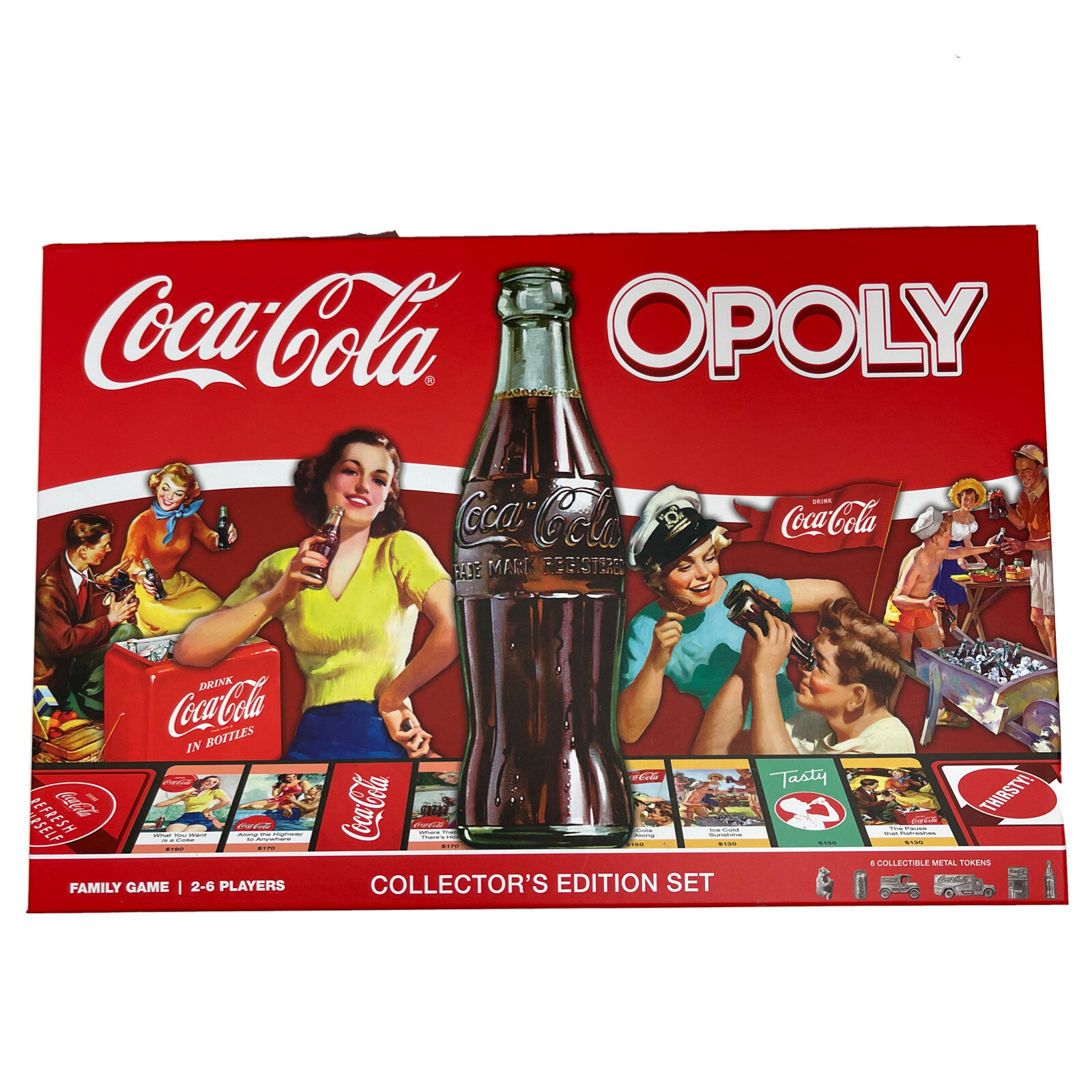 NEW Coca-Cola Opoly Board Game Collector’s Edition 6 Token Set by Masterpieces