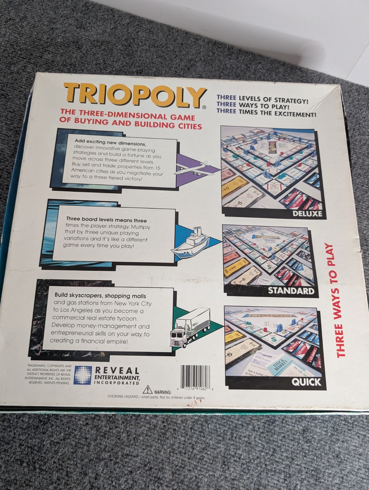 Triopoly Inaugural Edition Board Game (1997, Reveal) Complete 3 Level Monopoly