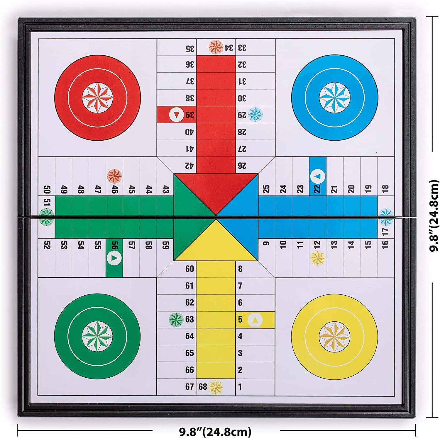 Yellow Mountain Imports Ludo Magnetic Folding Pocket-Size Travel Board Game Set