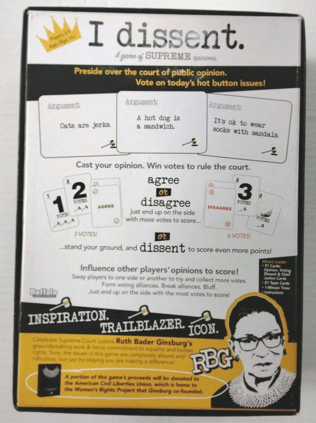 “I Dissent” A Game of Supreme Opinions Social Debate Game by Buffalo Games