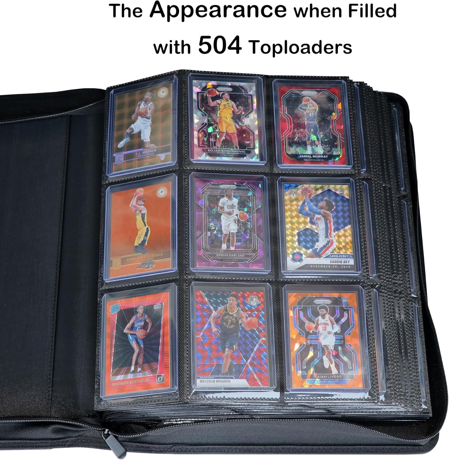 Toploader Binder, Holds 504 Toploaders, 9-Pocket 3 inches x 4 inches, Black