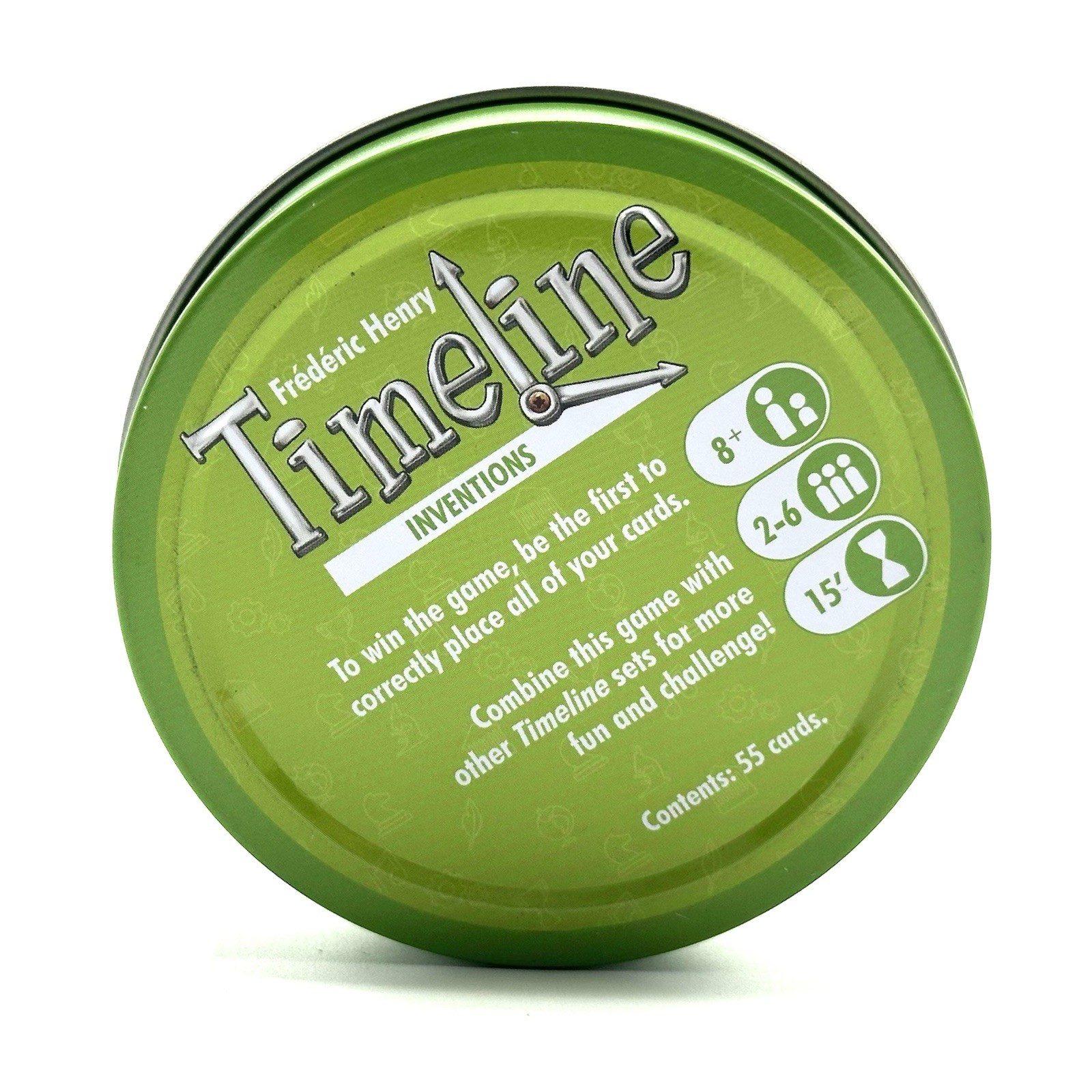 2010 Orginal TIMELINE Card Game INVENTIONS + CLASSIC Zygomatic Asmodee ROUND TIN